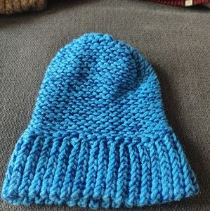 Hand crafted Crochet Beanie - blue/sparkle